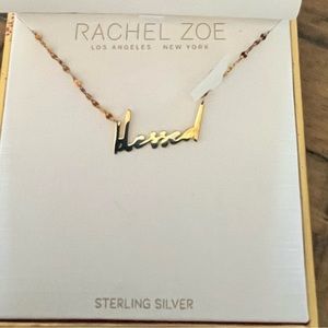 Rachel Zoe gold over silver “blessed” necklace
